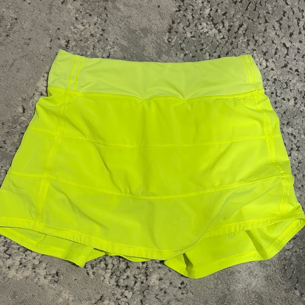 highlighter yellow lululemon skirt long